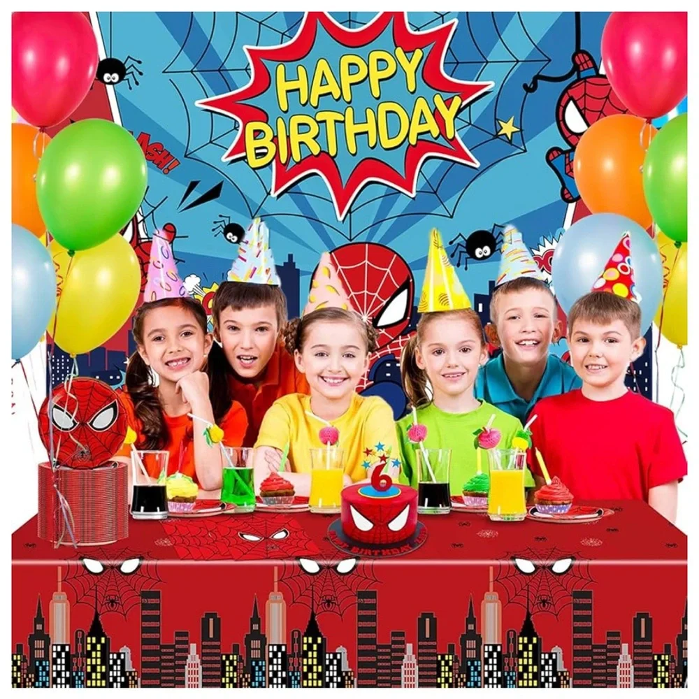 Spider-Man Happy Birthday backdrop kid #2,5x7,Balloons,Theme Party Kit